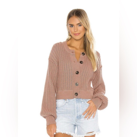 NWT FREE PEOPLE ALL YOURS CARDI SIZE SMALL MAUVE CARDIGAN SWEATER - Picture 1 of 7